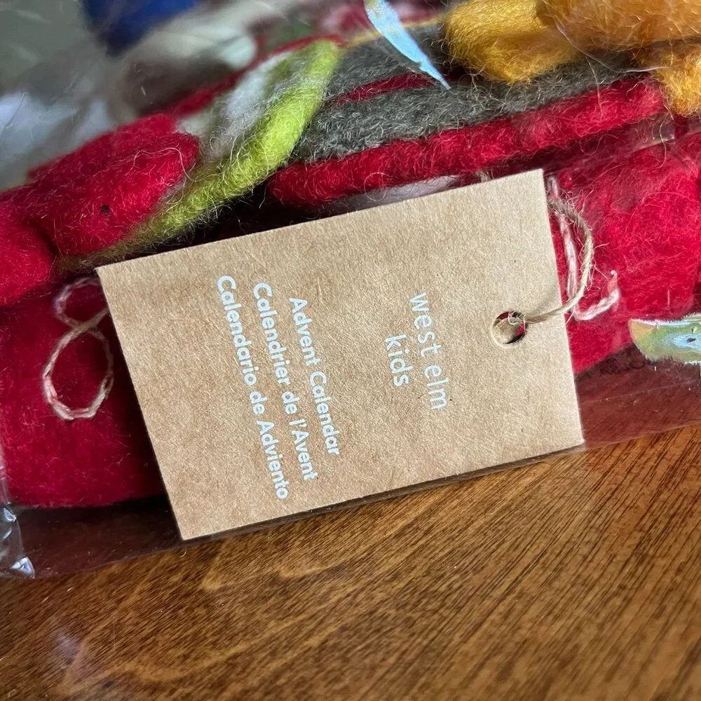 West Elm felt Advent stocking NWT